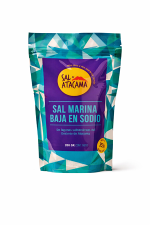Sal de Atacama sal marina natural baja en sodio en formato doypack 200 g